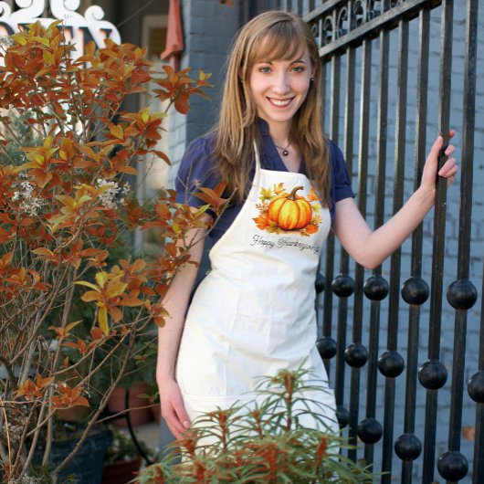 Tablier Citrouille Thanksgiving Custom Fall Kitchen Cadeau
