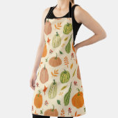 Tablier Citrouille vert et orange, motif sans soudure. (Insitu)