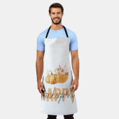 Tablier Citrouilles d'aquarelle et Bon thanksgiving orange (Porté)