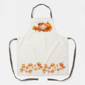 Tablier Citrouilles d'aquarelle et café (Recto)