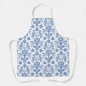 Tablier Citrouilles d'automne bleu blanc de style Chinois  (Recto)