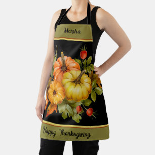 Tablier Citrouilles d'automne et feuilles de chêne personn
