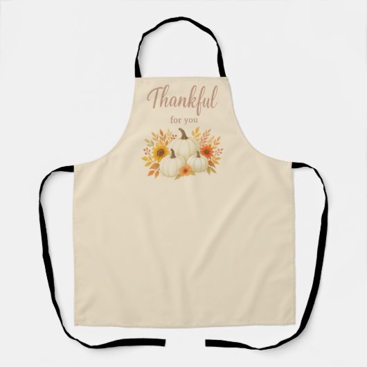 Tablier Citrouilles d'automne et tournesols | Élégant Than (Recto)