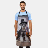 Tablier Citrouilles de Schnauzer miniature Halloween (Porté)