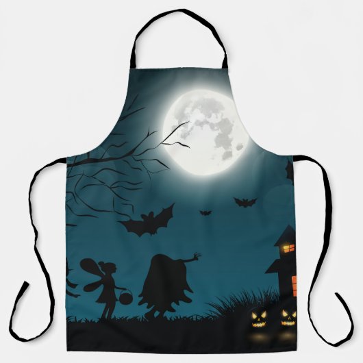 Tablier Citrouilles d'Halloween : Dark Castle Blue Moon (Recto)