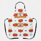 Tablier Citrouilles d'halloween mignonnes, araignée et mot (Recto)