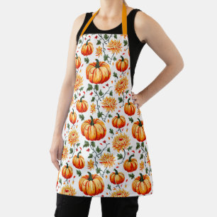 Tablier Citrouilles et chrysanthèmes festifs d'automne