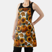 Tablier Citrouilles et tournesols Motif d'automne (Insitu)