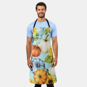 Tablier Citrouilles, tournesols, aquarelle (Porté)