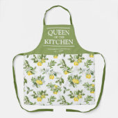 Tablier Citrus Lemons Queen of the Kitchen Name Apron (Recto)