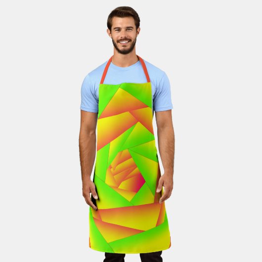 Tablier Citrus vert orange jaune ombre abstrait Conception (Porté)