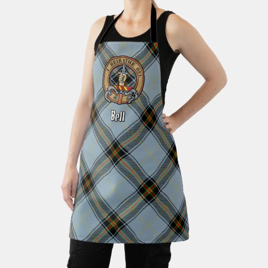 Tablier Clan Bell Crest sur Tartan (Insitu)
