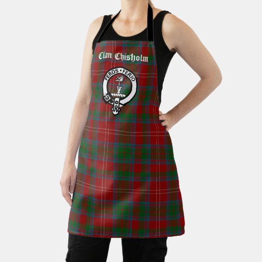 Tablier Clan Chisholm Tartan & Crest Badge (Insitu)