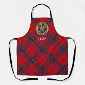 Tablier Clan Leslie Crest sur Red Tartan (Recto)