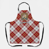 Tablier Clan MacPherson Crest sur robe rouge Tartan Apron (Recto)