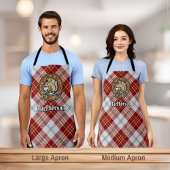 Tablier Clan MacPherson Crest sur robe rouge Tartan Apron