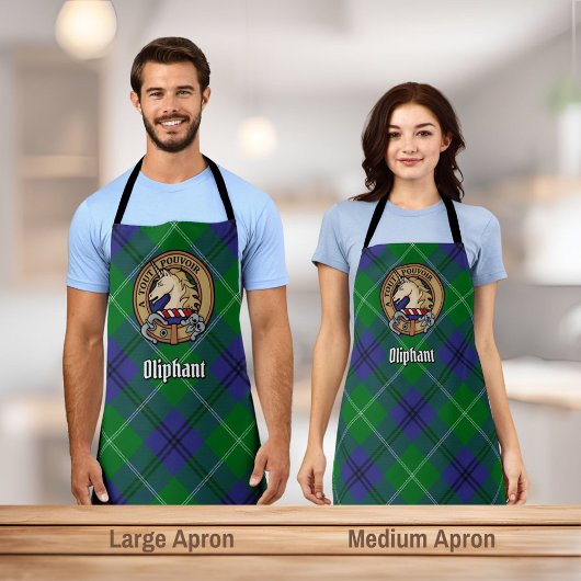 Tablier Clan Oliphant Crest sur Tartan Apron