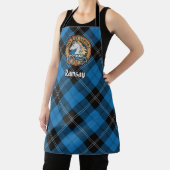 Tablier Clan Ramsay Crest sur Blue Hunter Tartan (Insitu)