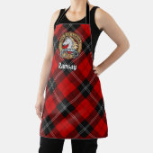 Tablier Clan Ramsay Crest sur Red Tartan (Insitu)