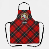 Tablier Clan Ramsay Crest sur Red Tartan (Recto)
