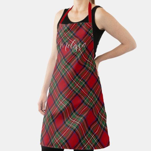 Tablier Clan rustique rouge et vert plaid Stewart Tartan (Insitu)