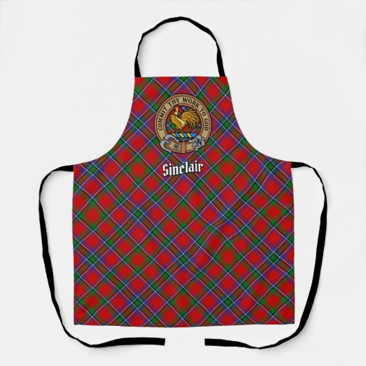 Tablier Clan Sinclair Crest sur Tartan (Recto)