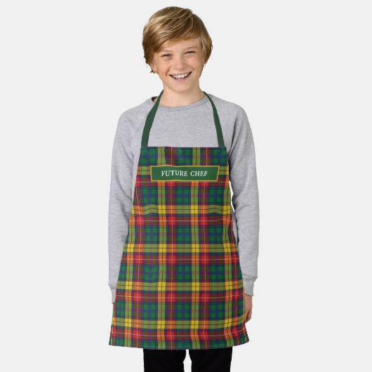 Tablier Clan Tartan personnalisé Buchanan Plaid Motif (Porté)
