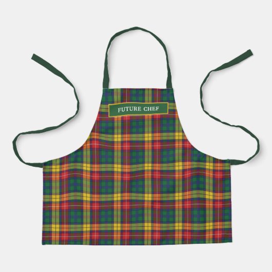 Tablier Clan Tartan personnalisé Buchanan Plaid Motif (Recto)