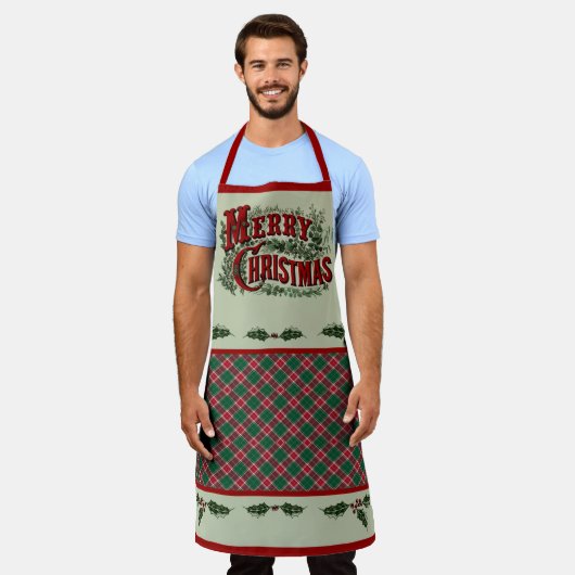 Tablier Classic Country "Merry Christmas" Apron (Porté)