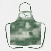 Tablier Classic Green & White Gingham | Personalized Name (Recto)