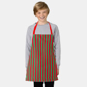Tablier Classic Holiday Festive Vert Rouge Verticale (Porté)