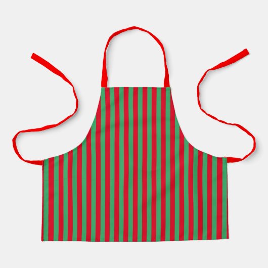 Tablier Classic Holiday Festive Vert Rouge Verticale (Recto)