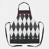Tablier Classic noir blanc rouge arlequin Jacquard diamant (Recto)