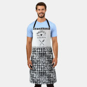 Tablier Classic noir et blanc Ornements Houndstooth (Porté)