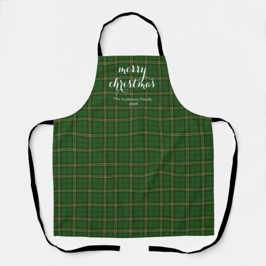 Tablier Classic Plaid Merry Christmas Festive -  (Recto)