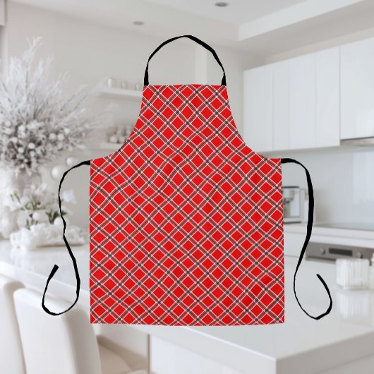 Tablier Classic Red Plaid Pattern Farmhouse Style Kitchen