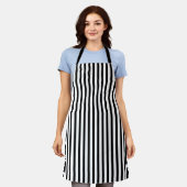Tablier Classic White Black Stripe Pattern For Daily Cook (Porté)