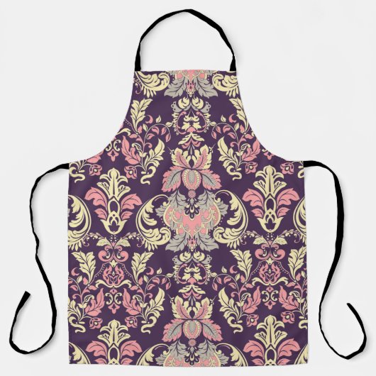 Tablier Classique baroque, papier peint vintage à fleurs. (Recto)