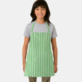 Tablier Classique moderne vert clair et fines rayures blan (Insitu)