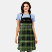 Tablier Classique Rustique Tartan Vert Plaid Noël (Porté)