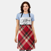 Tablier classique Tartan Plaid Joyeux Noël Custom  (Porté)