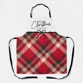 Tablier classique Tartan Plaid Joyeux Noël Custom  (Recto)