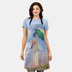 Tablier Claude Monet - Femme avec un parasol face à droite
