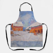 Tablier Claude Monet - Norvège, Maisons rouges à Bjornegaa (Recto)