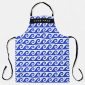 Tablier Clé de méandre grecque, Clé de vague, Bleu, Votre (Recto)