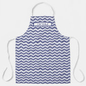 Tablier Clé grecque Chevron do-it-yourself couleurs Marine (Recto)