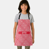 Tablier Clé grecque rouge blanc Motif minimal (Insitu)