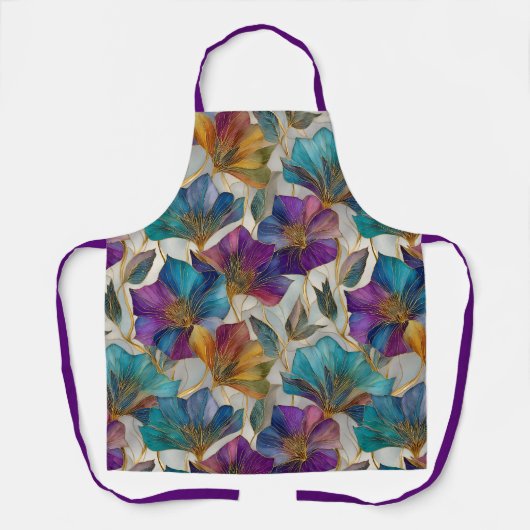 Tablier Clematis violet Art Nouveau (Recto)