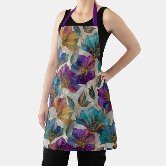 Tablier Clematis violet Art Nouveau (Insitu)