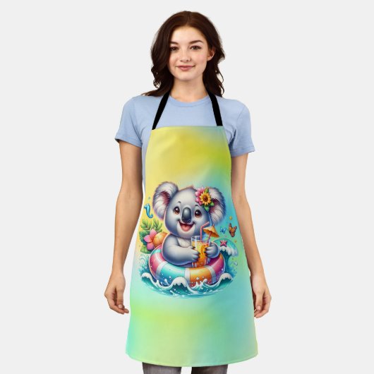 Tablier Clipart de sublimation de koala d'été-97702 (Porté)